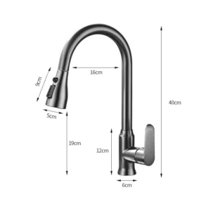 Kitchen pull-out hot and cold faucet full copper washbasin washbasin sink splash-proof rotating telescopic faucet